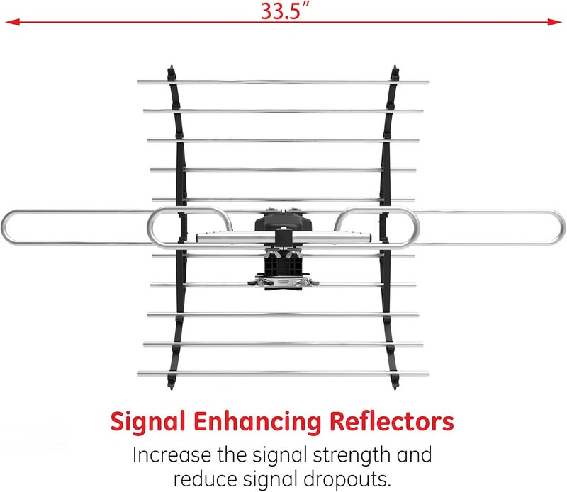 pibidi Digital HD TV Antenna, Amplified Attic/Outdoor Antenna, 360 Degree Rotation Wireless Remote, 4K 1080P VHF UHF, Mounting Pole Included, 200 Miles Range - Image 5